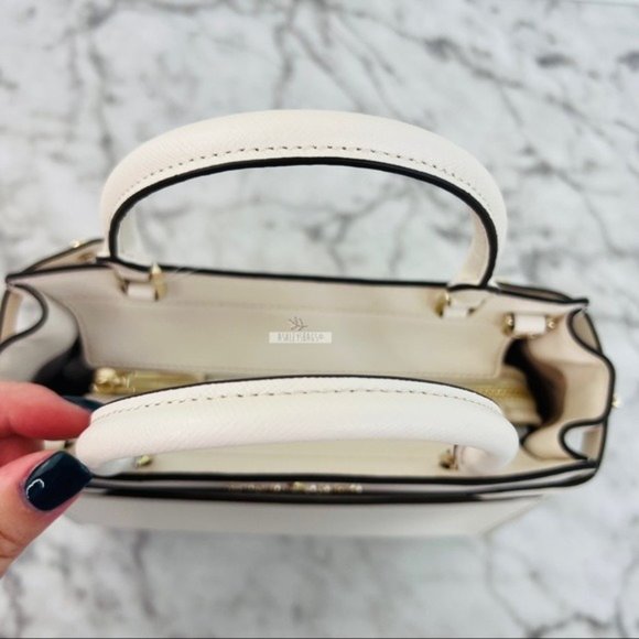 Kate Spade Staci Parchment White Small Satchel Crossbody - Picture 7 of 11